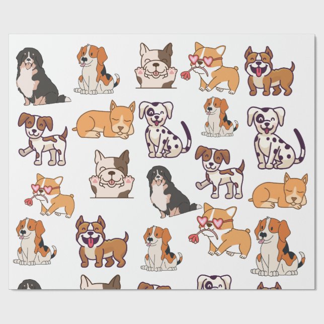 Happy Dogs Wrapping Paper (Flat)