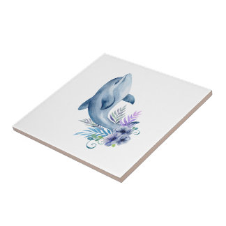 Happy Dolphin Design Tile