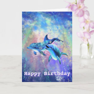Happy Dolphins Birthday Card