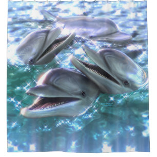 Happy Dolphins Shower Curtain
