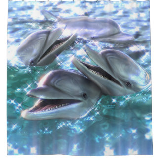 Happy Dolphins Shower Curtain