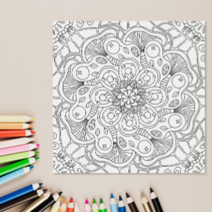 Happy Doodles: Autumn Coloring Page Poster