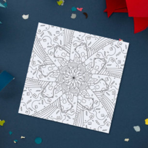 Happy Doodles: Birthday Colouring Page Flat Card