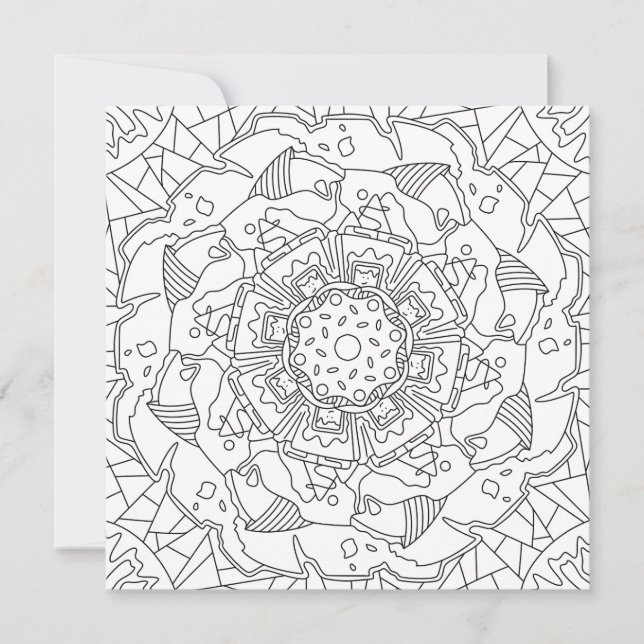 Happy Doodles: Joyful Colouring Page Flat Card (Front)