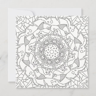 Happy Doodles: Joyful Colouring Page Flat Card