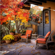 Happy Doodleween House Flag