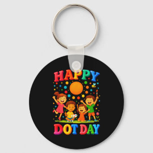 Happy Dot Day 2025 Colorful Polka Dot Teachers Kid Key Ring
