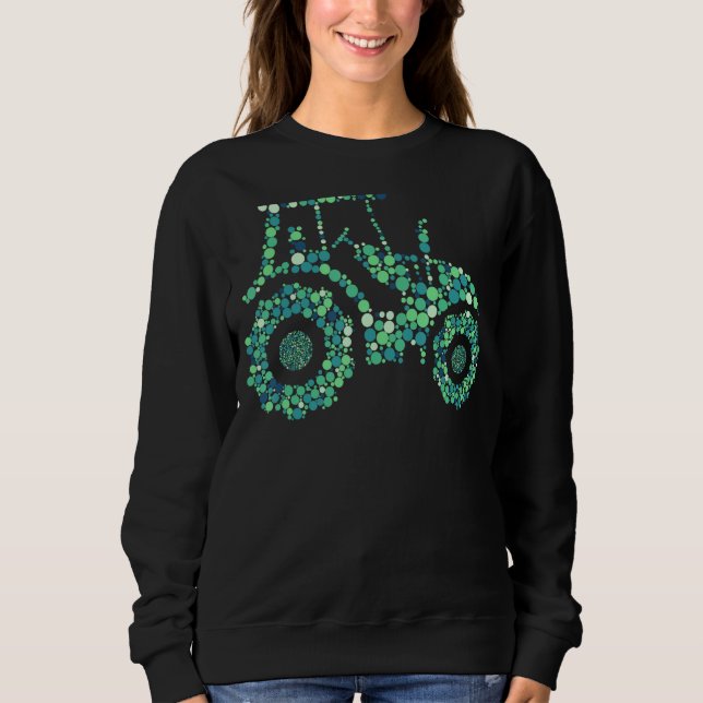 Happy Dot Day Cute Dot Tractor Sweatshirt (Front)