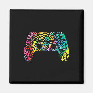 Happy Dot Day Gamers Boy Game Controller Colourful Magnet