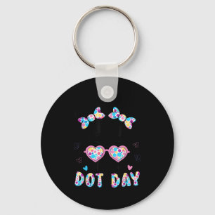 Happy Dot Day Messy Bun Kids Teacher Colorful Dot  Key Ring