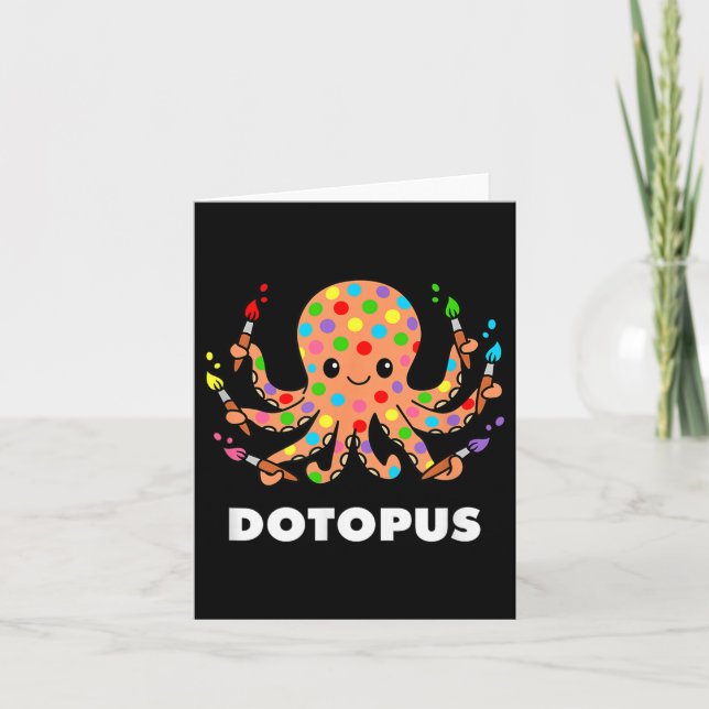 Happy Dot Day Octopus Dotopus Funny Pun Animal  Card (Front)