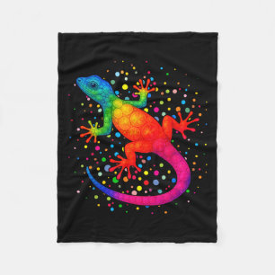 Happy Dot Day Tie Dye Reptile Lizzard Polka Dot Gi Fleece Blanket