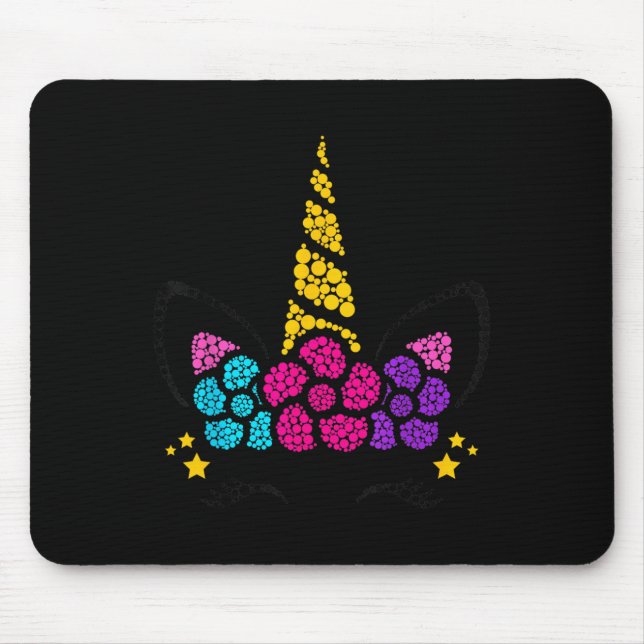 Happy Dot Day Unicorn Girls Kids September 15th Lk Mouse Mat (Front)