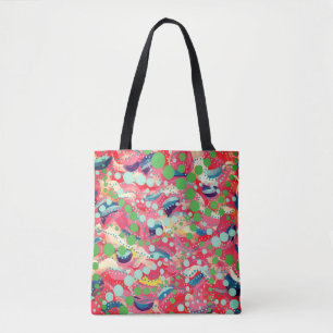 Happy Dots and Playful Shapes Original Art Tote Bag