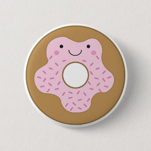 Happy Doughnut Button