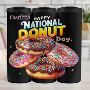 Happy Doughnut Day: Colourful Sprinkled Delights Thermal Tumbler