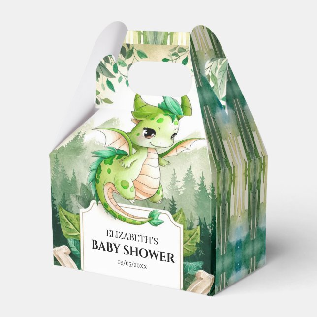 Happy Dragon Baby Shower Favour Box (Front Side)