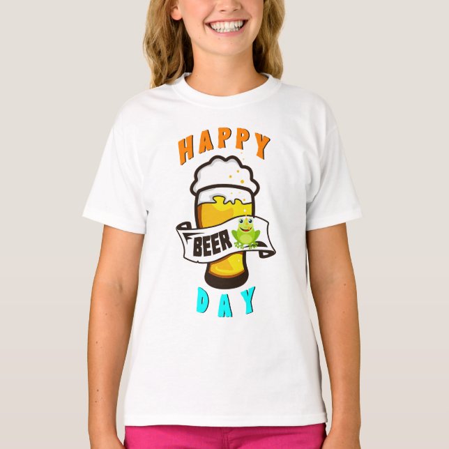 Happy Drink Day International Frogs 4 August Beer T-Shirt (Front)