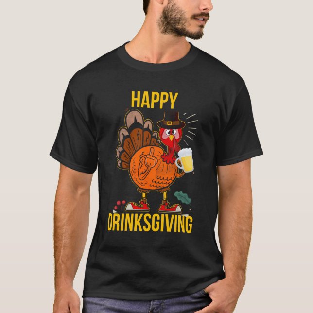 Happy Drinksgiving Dranksgiving Friendsgiving Than T-Shirt (Front)