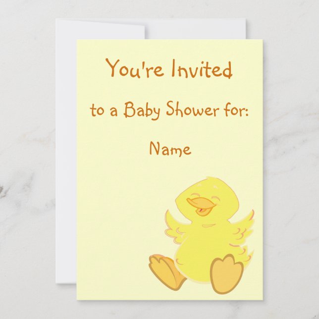 Happy Duck Baby Shower Invitations (Front)