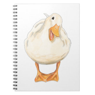 Happy Duck, Cute Animal, Original art, watercolor Notebook
