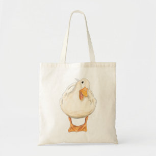 Happy Duck, Cute Animal, Original art, watercolor Tote Bag