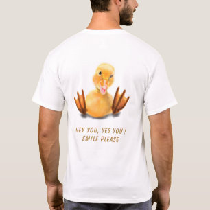 Happy Duck Funny T-Shirt - Custom Text and Colour