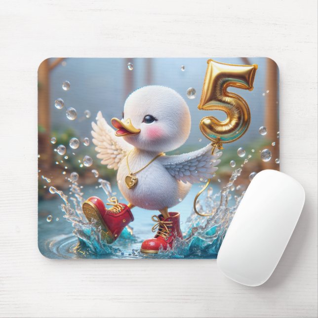 Happy Duckling With #5 Balloon Mouse Mat (With Mouse)