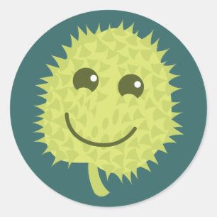 Happy Durian fruit Classic Round Sticker