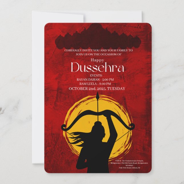 Happy Dussehra Celebration Invitation (Front)