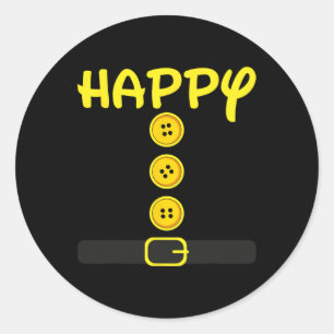 Happy Dwarf Halloween Costume Colour Family Matchi Classic Round Sticker