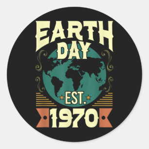 Happy Earth Day 2019 Arbor Kids Boys Girls Men Wom Classic Round Sticker