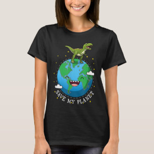 Happy Earth Day 2019 Dinosaur T-rex Kids Boy Save T-Shirt