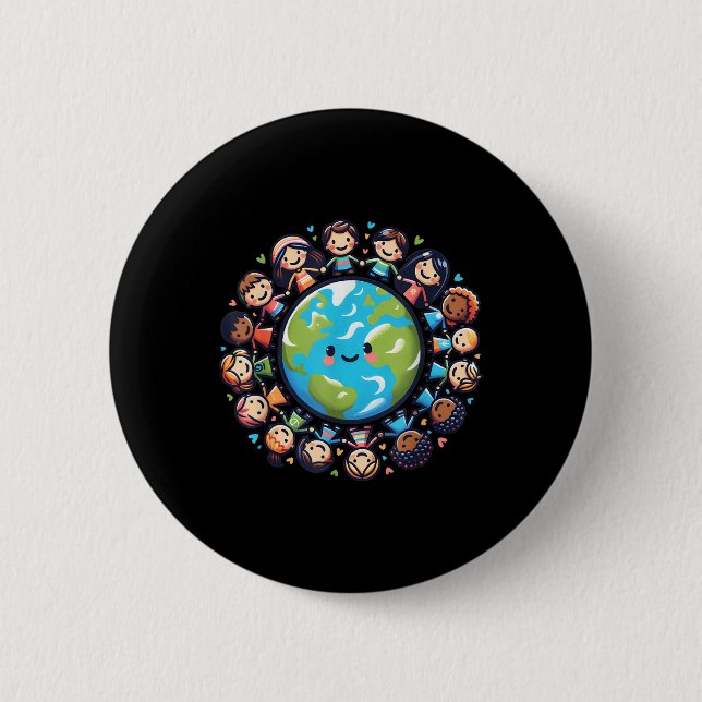 Happy Earth Day 2025 Cool Earth Day Children Kids  6 Cm Round Badge (Front)