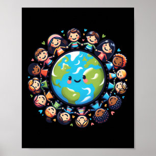 Happy Earth Day 2025 Cool Earth Day Children Kids Poster