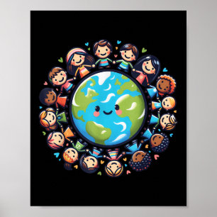 Happy Earth Day 2025 Cool Earth Day Children Kids  Poster