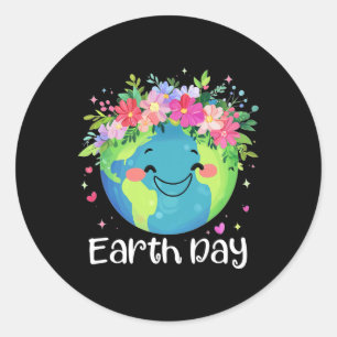 Happy Earth Day 2025 Cute Earth Day Kids Toddler B Classic Round Sticker