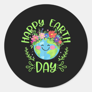 Happy Earth Day 2025 Cute Earth Day Kids Toddler B Classic Round Sticker
