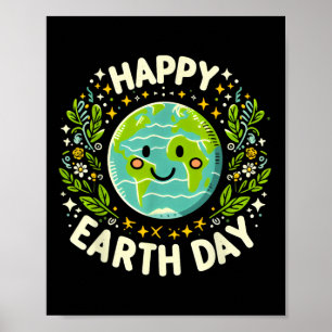 Happy Earth Day 2025 Cute Earth Day Kids Toddler B Poster