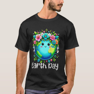 Happy Earth Day 2025 Cute Earth Day Kids Toddler B T-Shirt