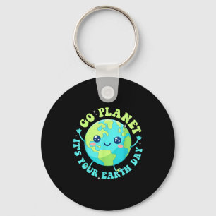Happy earth day 2026 cute planet environment men key ring
