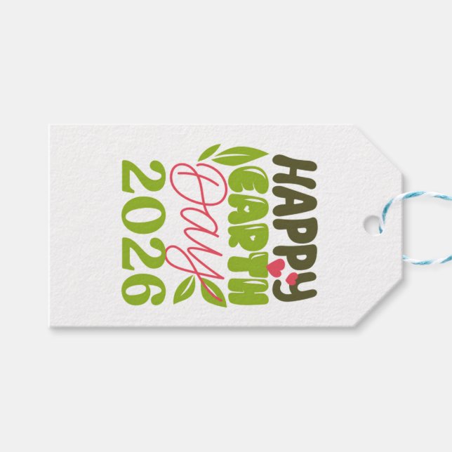 Happy Earth Day 2026 Gift Tags (Front (Horizontal))