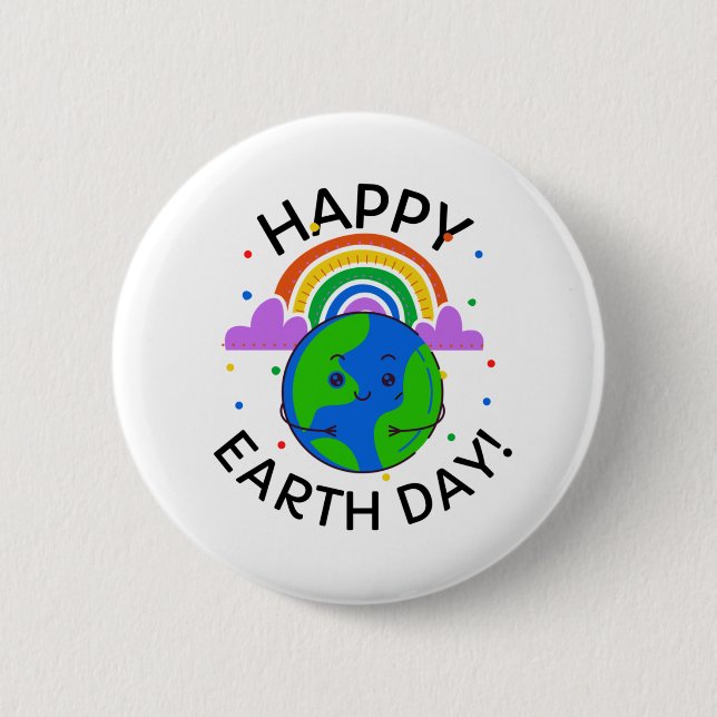 Happy Earth Day 6 Cm Round Badge (Front)