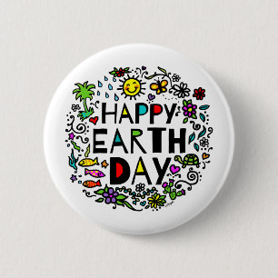 Happy Earth Day 6 Cm Round Badge