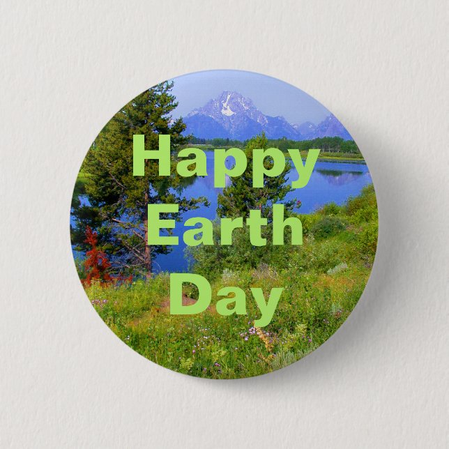 Happy Earth Day 6 Cm Round Badge (Front)