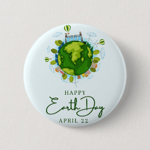 Happy Earth Day 6 Cm Round Badge