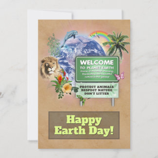 Happy Earth Day April 22 Holiday Card