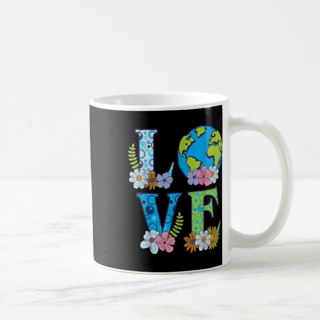 Happy Earth Day Birthday Save Nature Love Girl Env Coffee Mug (Right)