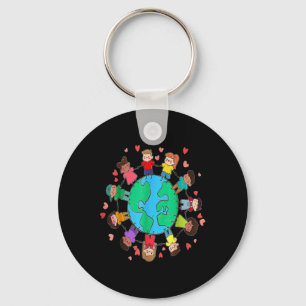 Happy Earth Day Children Around The World  Key Ring