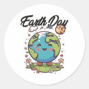 Happy Earth Day  Classic Round Sticker